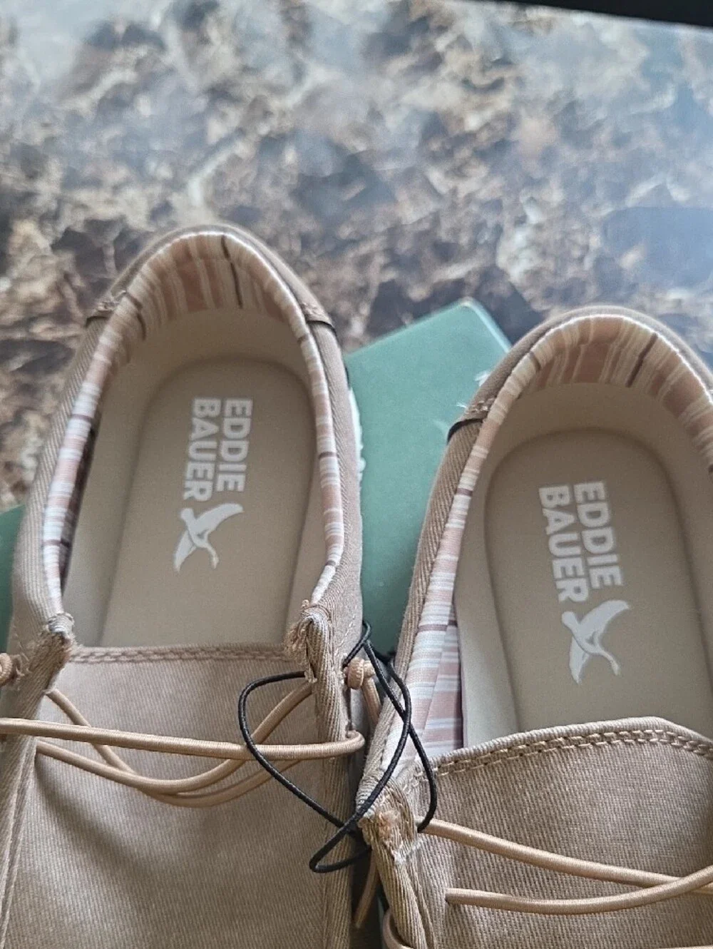 Eddie Bauer Men’s Tan Canvas Slip-On Loafers